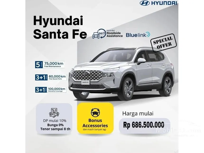 Jual Mobil Hyundai Santa Fe 2023 Prime 2.5 di DKI Jakarta Automatic SUV Silver Rp 666.000.000