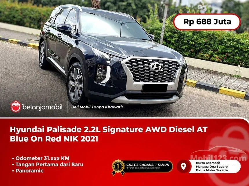 Jual Mobil Hyundai Palisade 2021 Signature AWD 2.2 di DKI Jakarta Automatic SUV Biru Rp 688.000.000