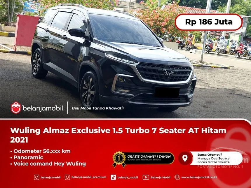 Jual Mobil Wuling Almaz 2021 Exclusive 7 Seater 1.5 di DKI Jakarta Automatic SUV Hitam Rp 186.000.000