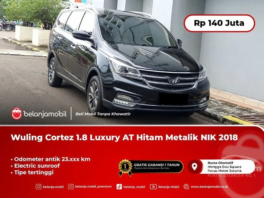 Jual Mobil Wuling Cortez 2018 L Lux 1.8 di DKI Jakarta Automatic MPV Hitam Rp 140.000.000