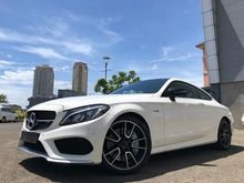 MERCEDES-BENZ C43 COUPE AMG 2017 2018 CBU 4MATIC WHITE ON BLACK TDP 375JT