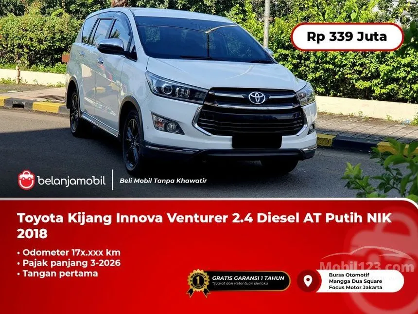 Jual Mobil Toyota Kijang Innova 2018 Venturer 2.4 di DKI Jakarta Automatic MPV Putih Rp 339.000.000