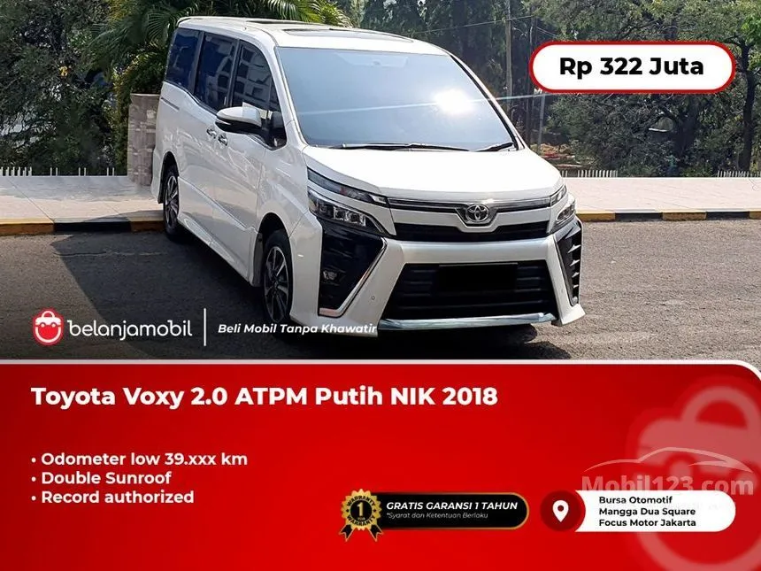 Jual Mobil Toyota Voxy 2018 2.0 di DKI Jakarta Automatic MPV Putih Rp 322.000.000