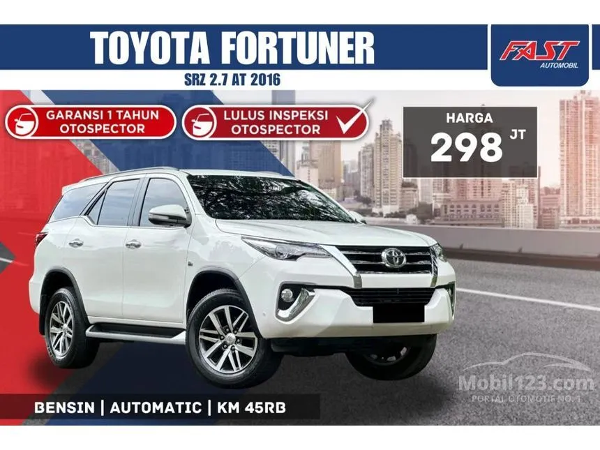 Jual Mobil Toyota Fortuner 2016 SRZ 4X2 2.7 di DKI Jakarta Automatic SUV Putih Rp 298.000.000