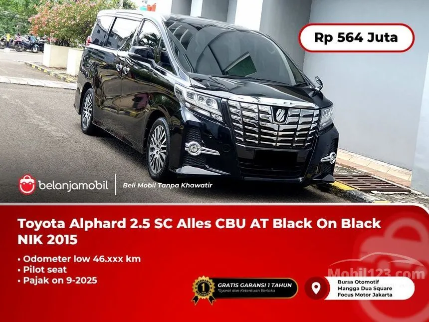 Jual Mobil Toyota Alphard 2015 GSC Package 2.5 di DKI Jakarta Automatic MPV Hitam Rp 564.000.000