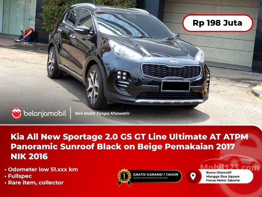 Jual Mobil KIA Sportage 2016 GT Line Ultimate 2.0 di DKI Jakarta Automatic SUV Hitam Rp 198.000.000