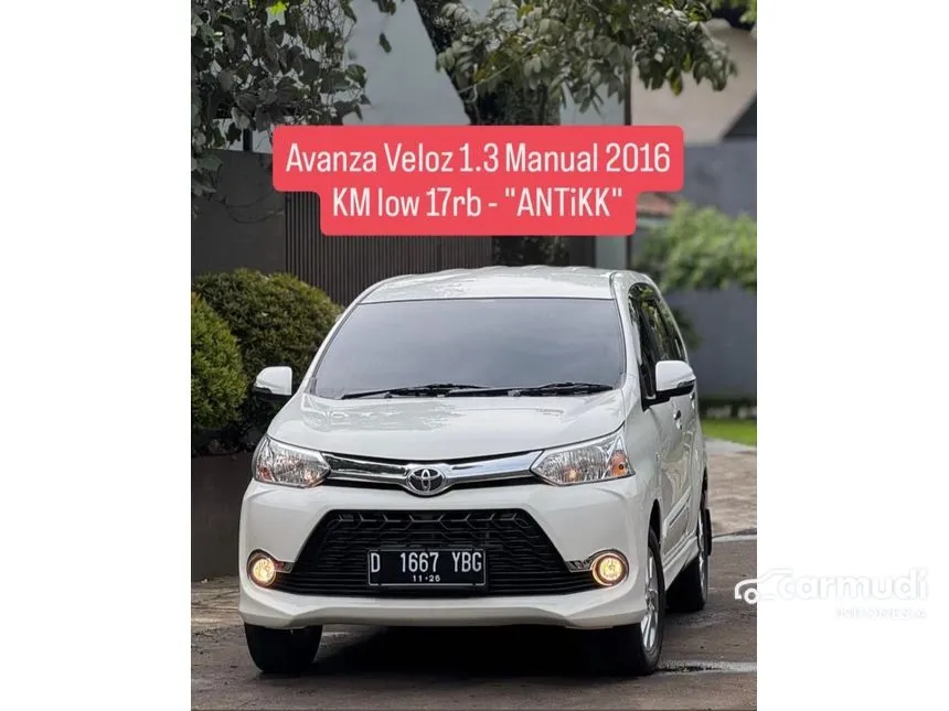 Jual Mobil Toyota Avanza 2016 Veloz 1.3 di Jawa Barat Manual MPV Putih Rp 169.000.000