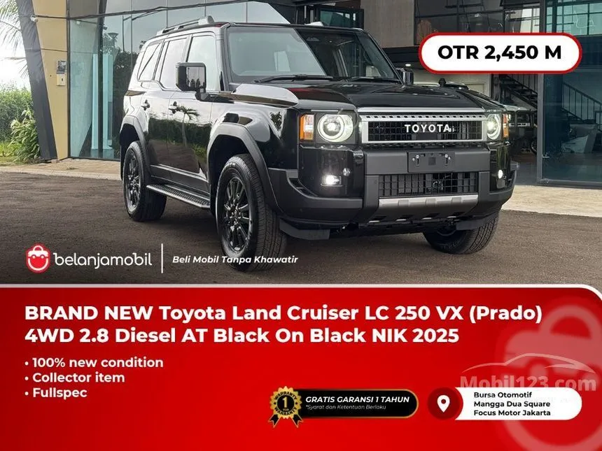 Jual Mobil Toyota Land Cruiser Prado 2024 VX 2.8 di DKI Jakarta Automatic SUV Hitam Rp 2.450.000.000