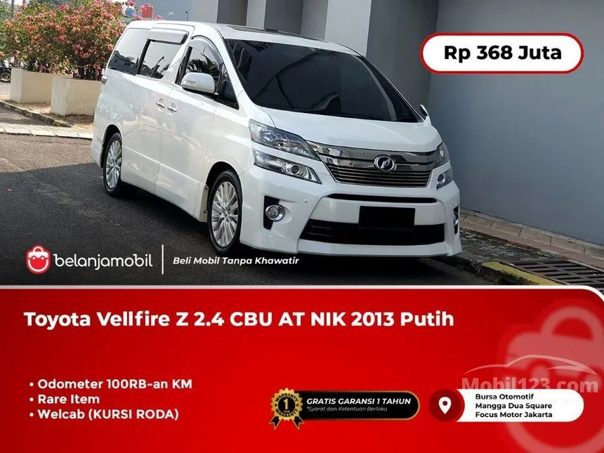 Jual Mobil Toyota Vellfire 2013 Z 2.4 di Jawa Barat Automatic Van Wagon Putih Rp 368.000.000