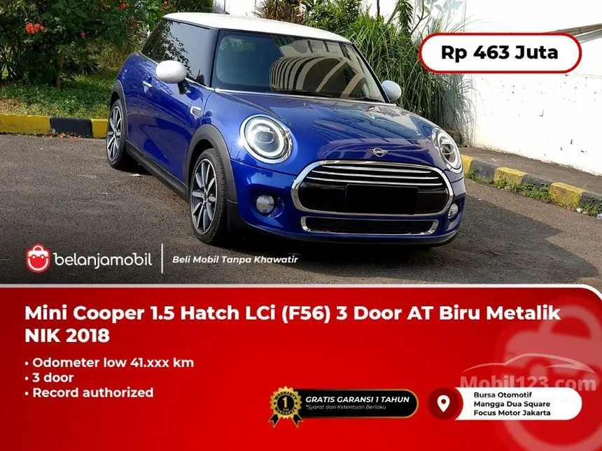 Jual Mobil MINI Cooper 2018 3 Door 1.5 di DKI Jakarta Automatic Hatchback Biru Rp 463.000.000