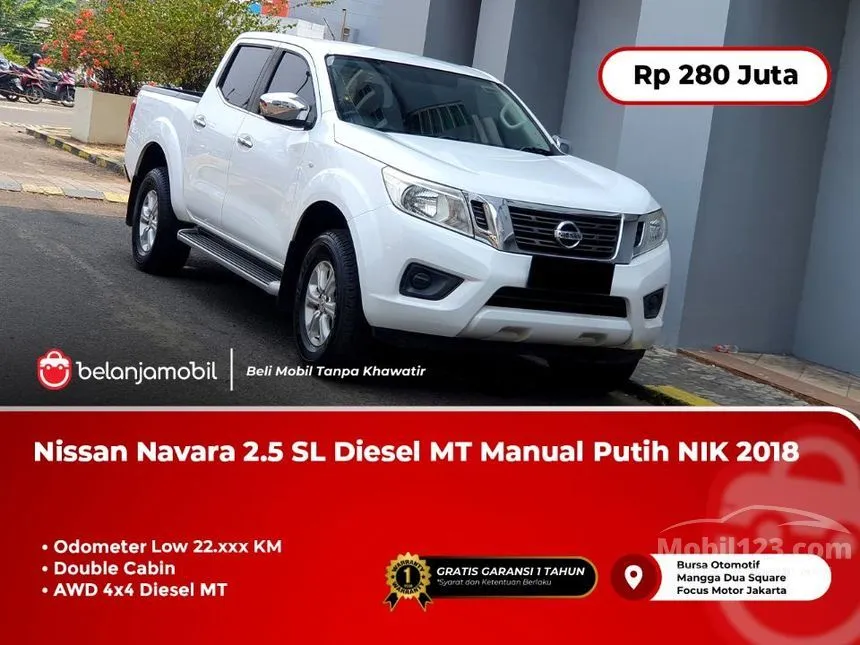 Jual Mobil Nissan Navara 2018 SL 2.5 di DKI Jakarta Manual Pickup Putih Rp 280.000.000