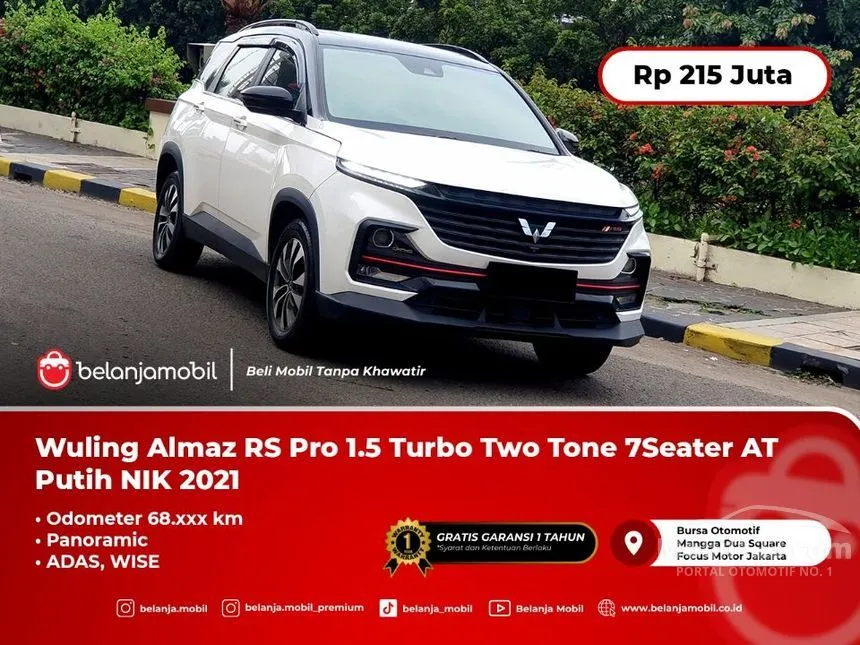 Jual Mobil Wuling Almaz 2021 RS Pro 1.5 di DKI Jakarta Automatic SUV Putih Rp 215.000.000