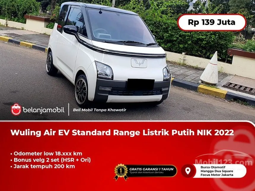 Jual Mobil Wuling Air EV 2022 Standard Range di DKI Jakarta Automatic Hatchback Putih Rp 139.000.000