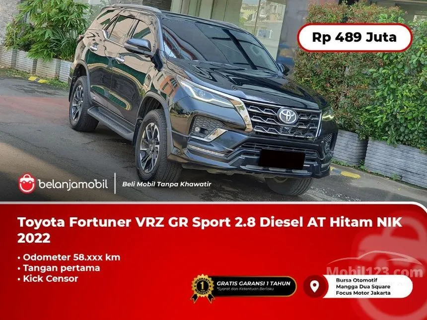 Jual Mobil Toyota Fortuner 2022 GR Sport 4X2 2.8 di DKI Jakarta Automatic SUV Hitam Rp 489.000.000