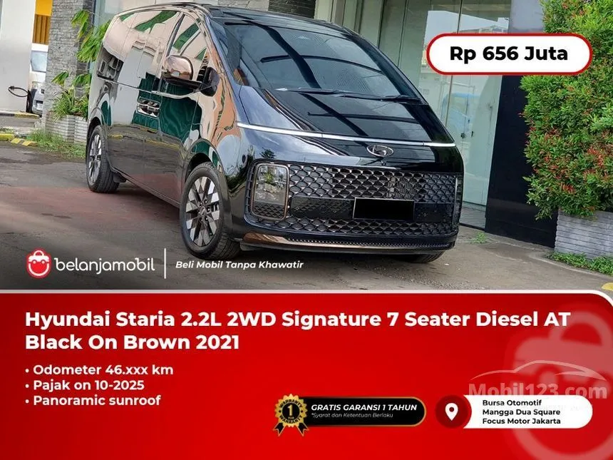 Jual Mobil Hyundai Staria 2021 Signature 7 2.2 di DKI Jakarta Automatic Wagon Hitam Rp 656.000.000