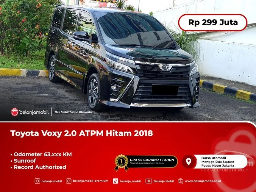 Jual Mobil Toyota Voxy 2018 2.0 di DKI Jakarta Automatic MPV Hitam Rp 299.000.000