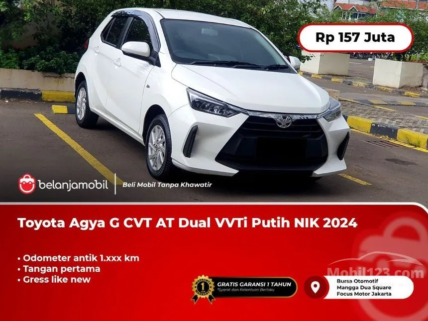 Jual Mobil Toyota Agya 2024 G 1.2 di Jawa Barat Automatic Hatchback Putih Rp 157.000.000