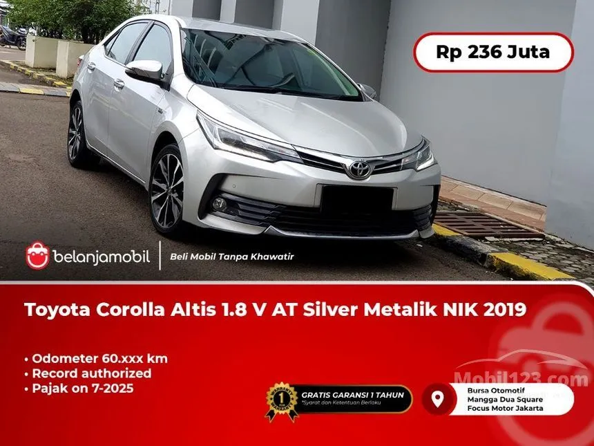 Jual Mobil Toyota Corolla Altis 2019 V 1.8 di DKI Jakarta Automatic Sedan Silver Rp 236.000.000