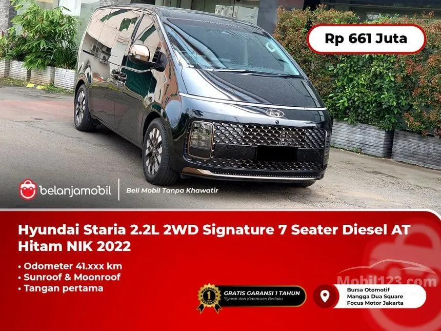 Jual Mobil Hyundai Staria 2022 Signature 7 2.2 di Jawa Barat Automatic MPV Hitam Rp 661.000.000