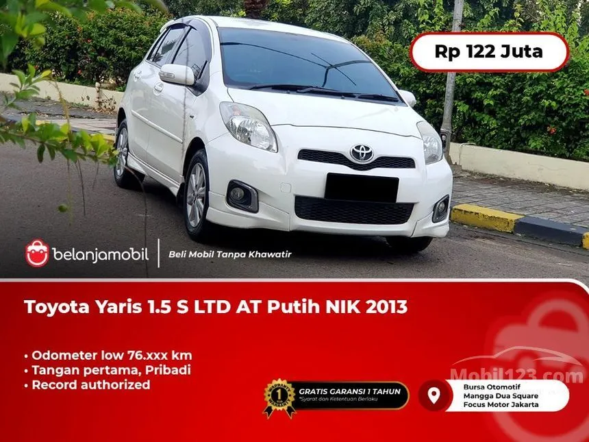 Jual Mobil Toyota Yaris 2013 S 1.5 di DKI Jakarta Automatic Hatchback Putih Rp 122.000.000