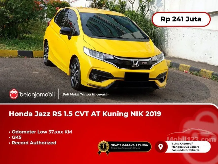 Jual Mobil Honda Jazz 2019 RS 1.5 di DKI Jakarta Automatic Hatchback Kuning Rp 241.000.000