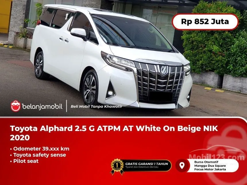 Jual Mobil Toyota Alphard 2020 G 2.5 di DKI Jakarta Automatic MPV Putih Rp 852.000.000