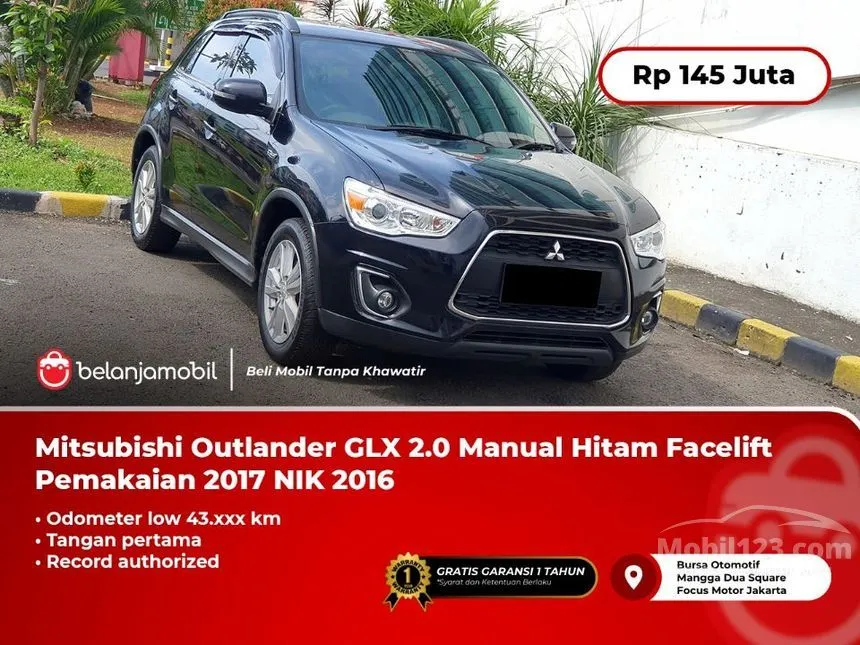 Jual Mobil Mitsubishi Outlander Sport 2016 GLX 2.0 di DKI Jakarta Manual SUV Hitam Rp 145.000.000