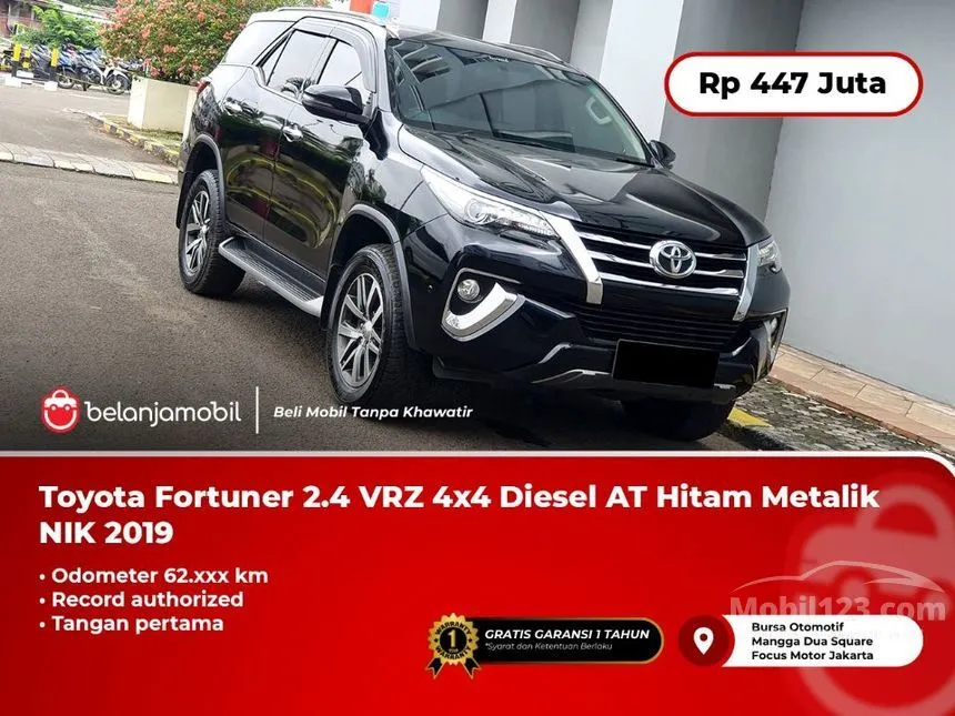 Jual Mobil Toyota Fortuner 2019 VRZ 4X4 2.4 di Banten Automatic SUV Hitam Rp 447.000.000