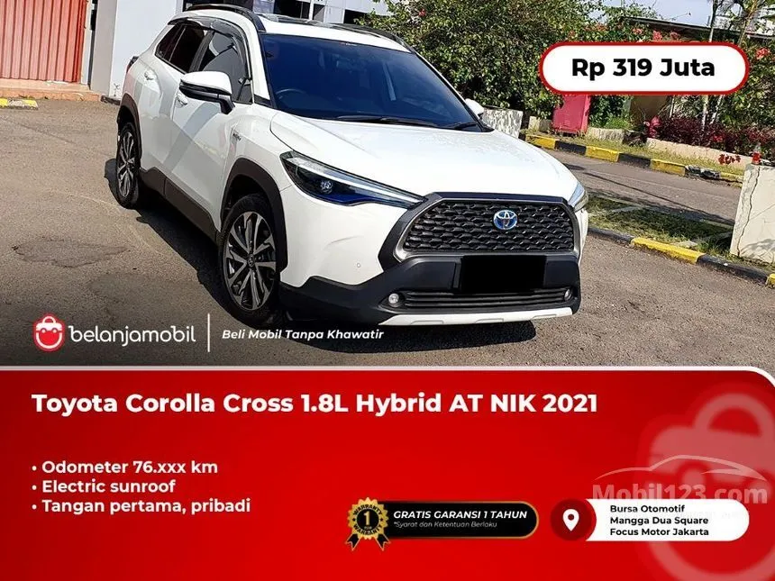 Jual Mobil Toyota Corolla Cross 2021 Hybrid 1.8 di DKI Jakarta Automatic SUV Putih Rp 319.000.000