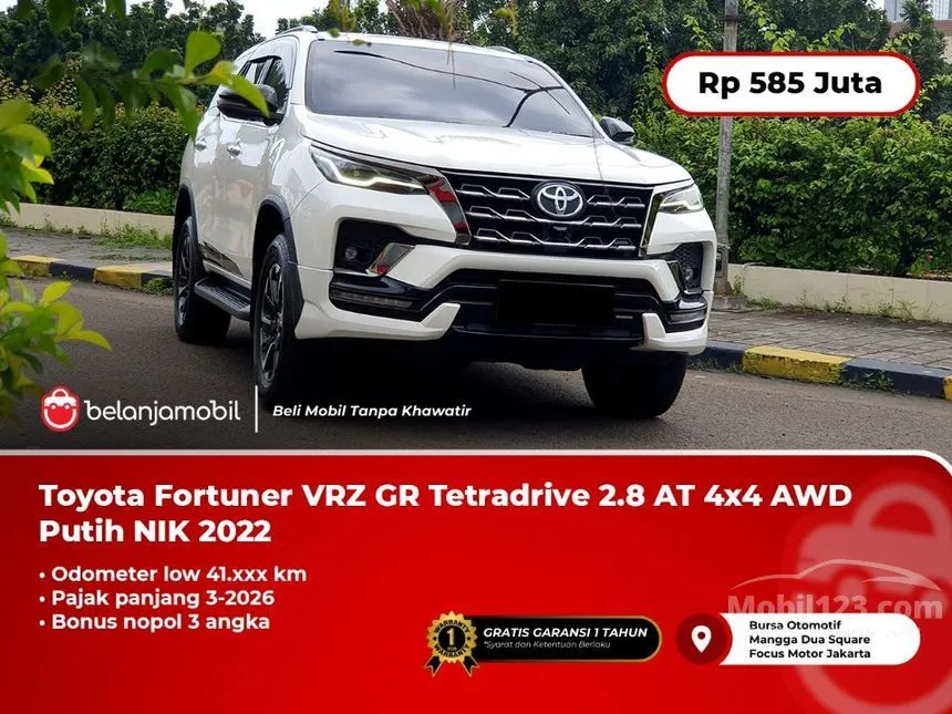 Jual Mobil Toyota Fortuner 2022 VRZ 4X2 2.8 di DKI Jakarta Automatic SUV Putih Rp 585.000.000