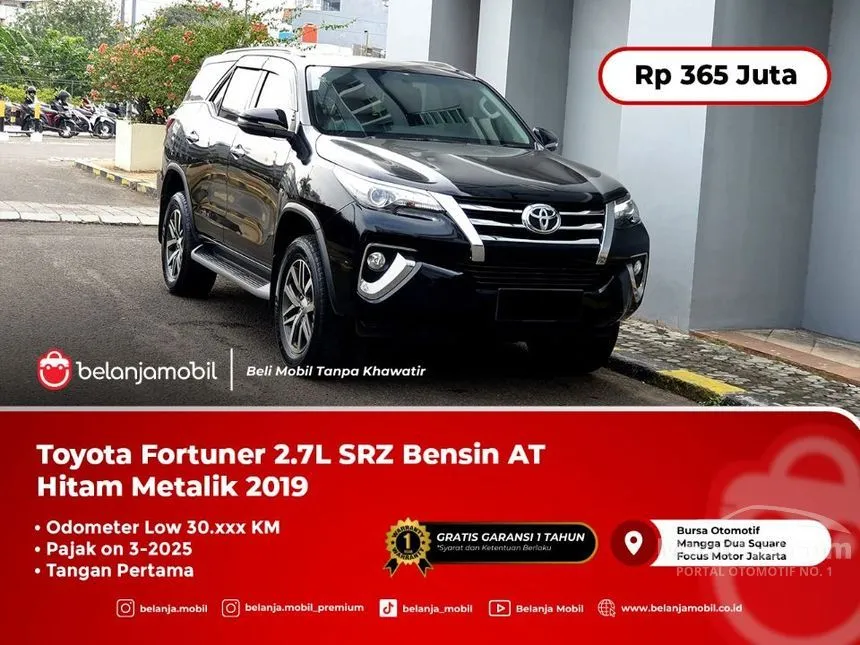 Jual Mobil Toyota Fortuner 2019 SRZ 4X2 2.7 di Banten Automatic SUV Hitam Rp 365.000.000