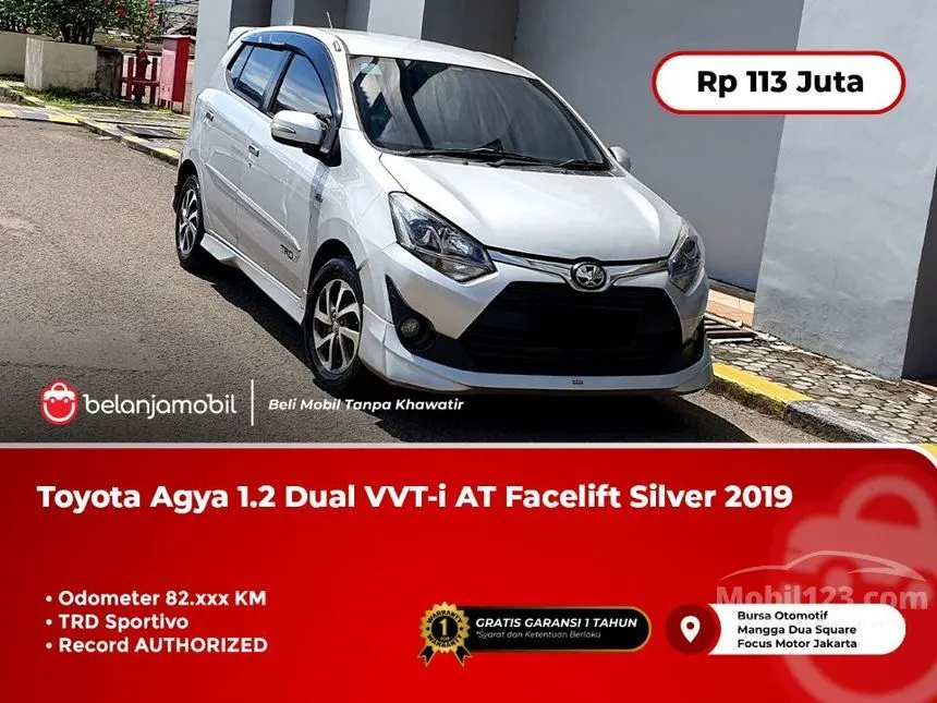 Jual Mobil Toyota Agya 2019 TRD 1.2 di DKI Jakarta Automatic Hatchback Silver Rp 113.000.000