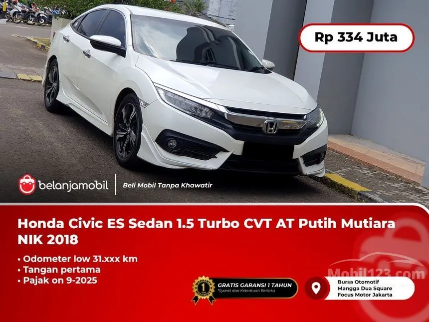 Jual Mobil Honda Civic 2018 ES 1.5 di Banten Automatic Sedan Putih Rp 334.000.000