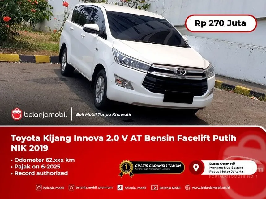 Jual Mobil Toyota Kijang Innova 2019 V 2.0 di DKI Jakarta Automatic MPV Putih Rp 270.000.000