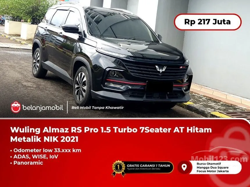 Jual Mobil Wuling Almaz 2021 RS Pro 1.5 di DKI Jakarta Automatic SUV Hitam Rp 217.000.000