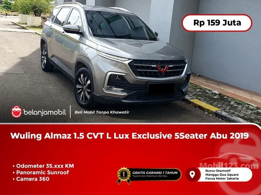 Jual Mobil Wuling Almaz 2019 Exclusive 5 Seater 1.5 di Banten Automatic SUV Abu