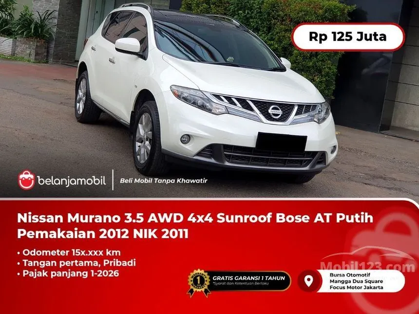 Jual Mobil Nissan Murano 2011 3.5 di DKI Jakarta Automatic SUV Putih Rp 125.000.000